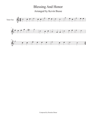 Book cover for Blessing and Honor (Easy key of C) - Tenor Sax