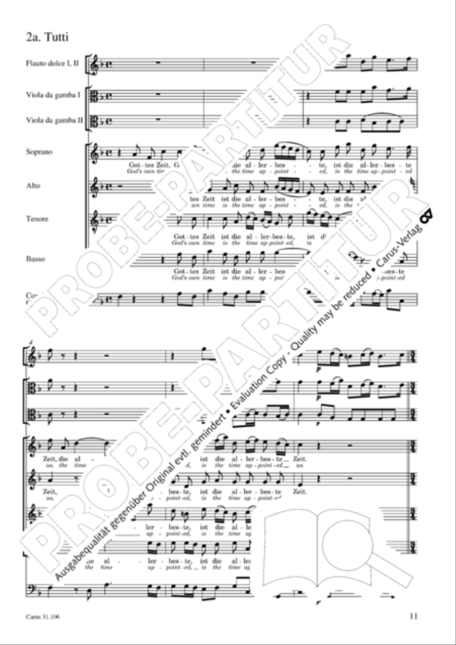 God's own time is the time appointed (Gottes Zeit ist die allerbeste Zeit) 4-Part scores gallery preview page 12