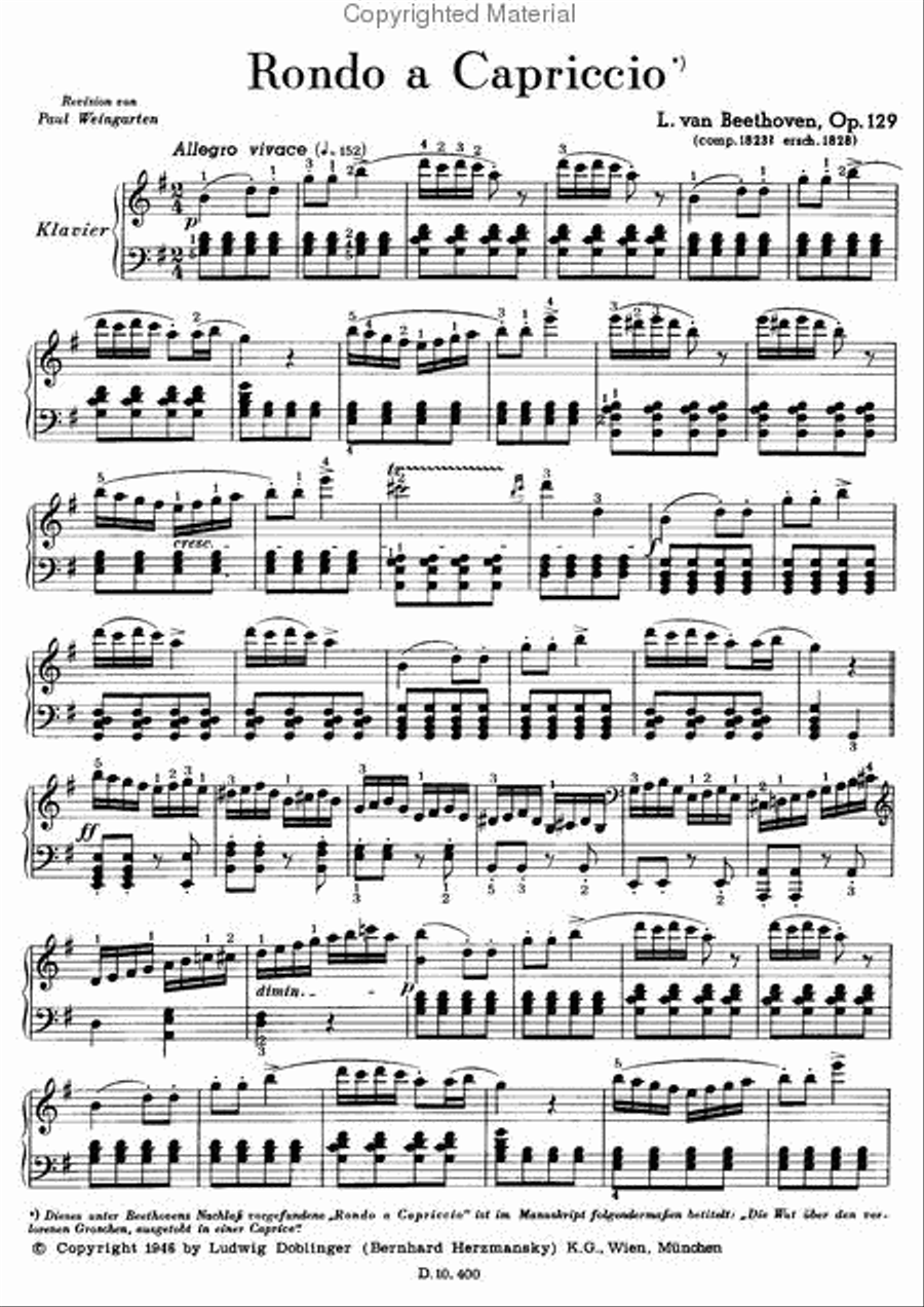 Rondo a Capriccio G-Dur op. 129 Piano Solo scores gallery preview page 2