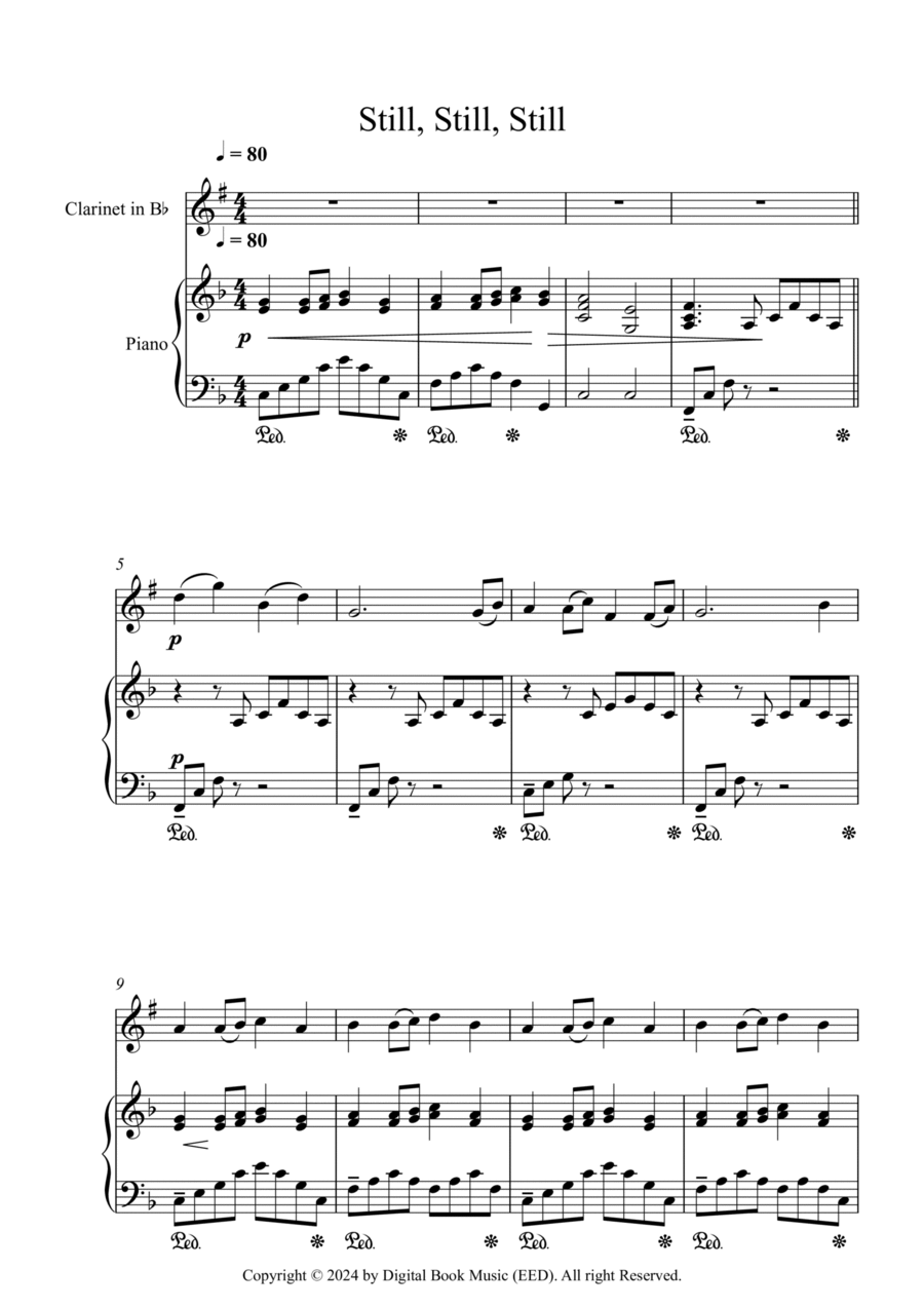 Still, Still, Still (Clarinet + Piano) B-Flat Clarinet scores gallery preview page 1