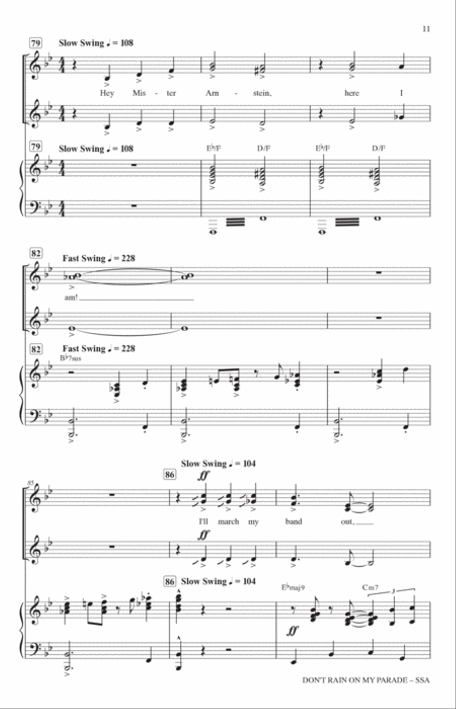 Don't Rain On My Parade (from Funny Girl) (arr. Mark Brymer) SSA scores gallery preview page 10