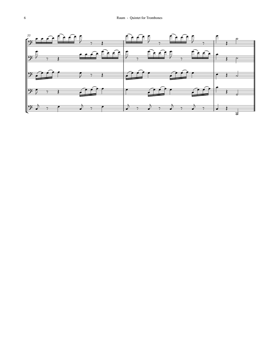 Quintet for Trombones Brass Ensemble scores gallery preview page 6