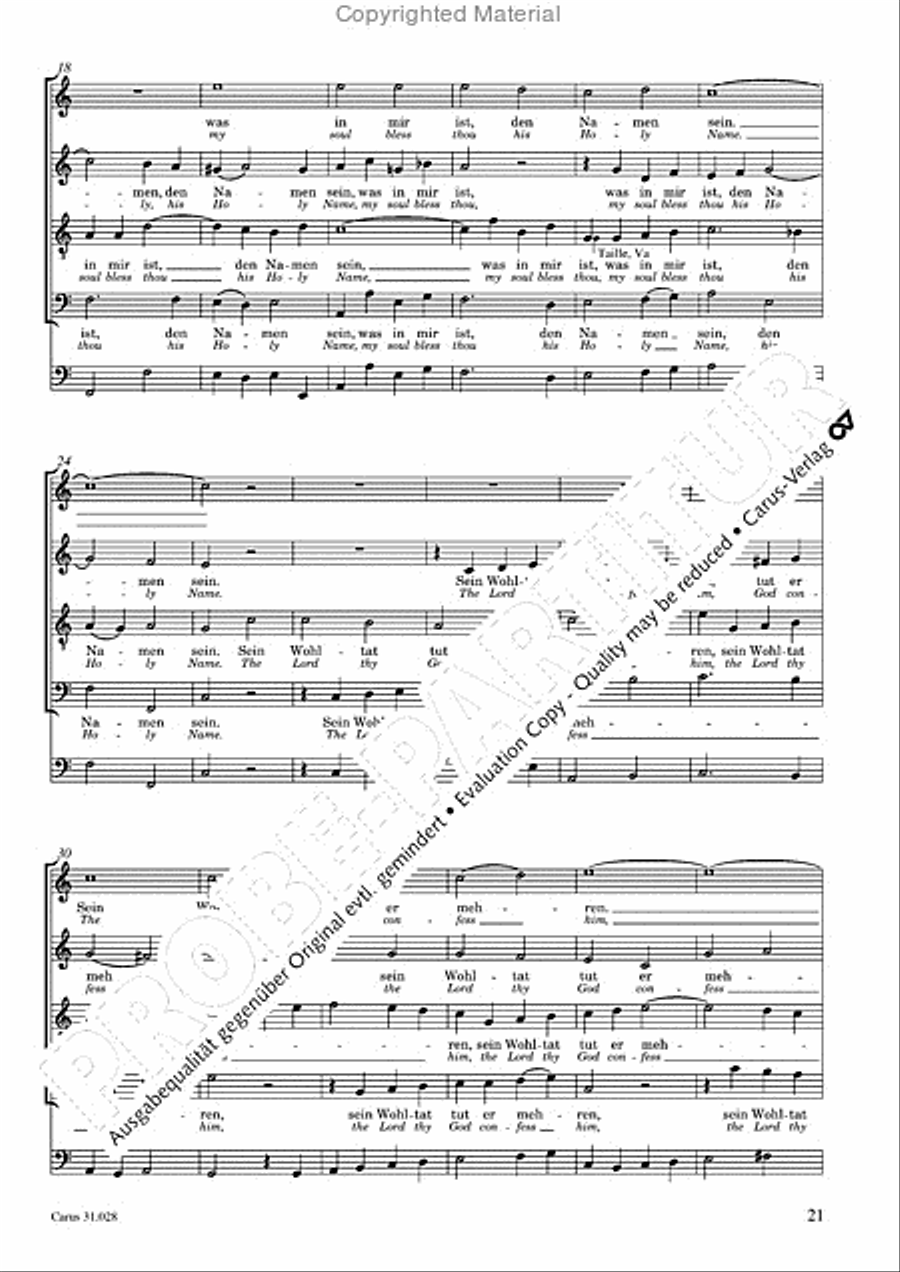 Rejoice! The passing year is ended (Gottlob! nun geht das Jahr zu Ende) 4-Part scores gallery preview page 23