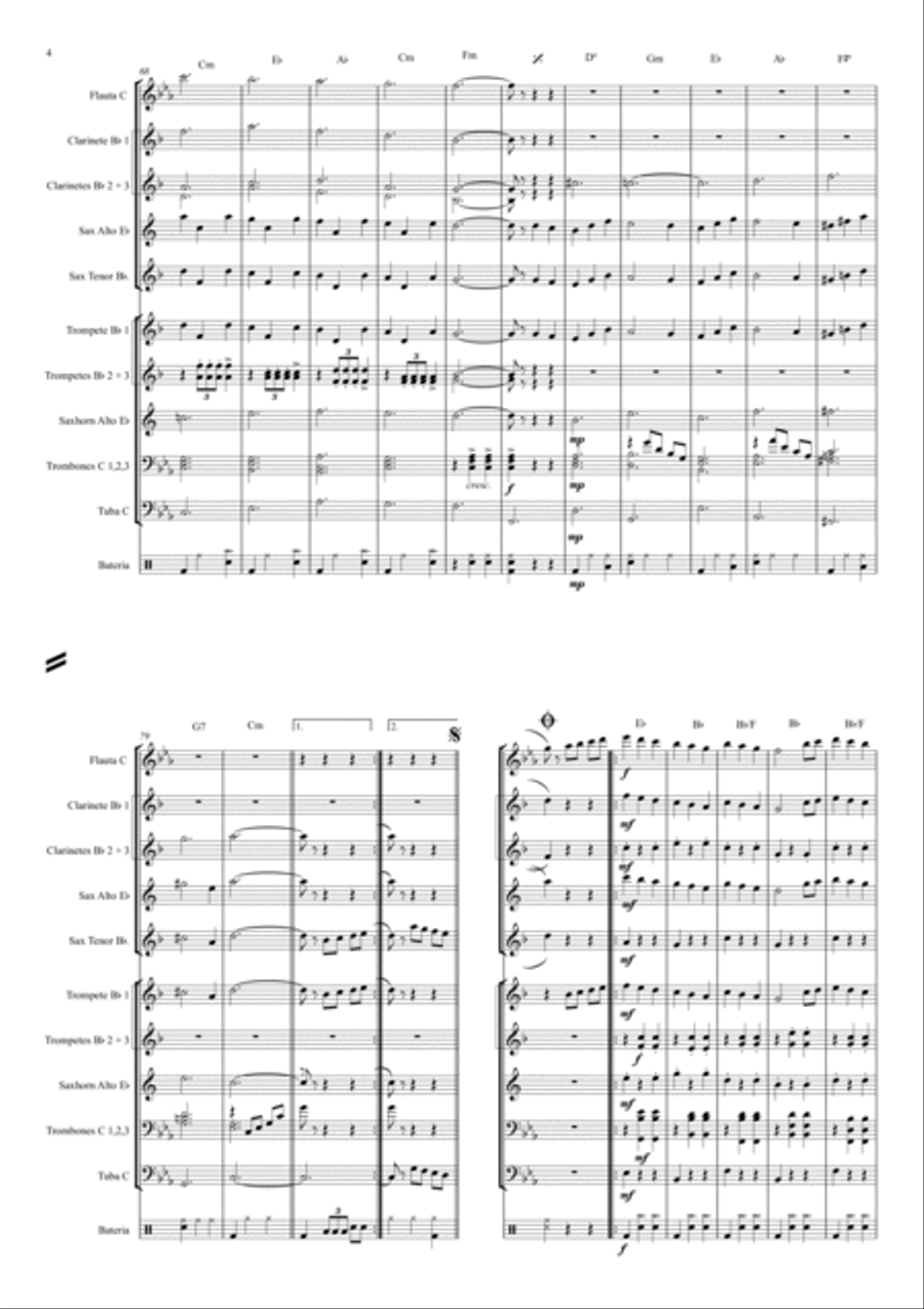 Valsa da Rainha dos Cordões Concert Band scores gallery preview page 4