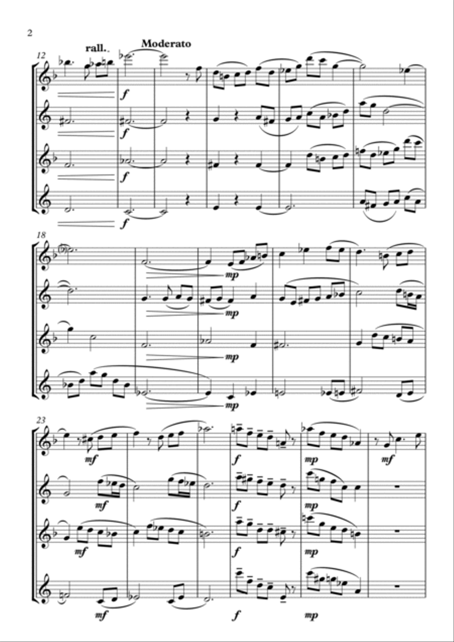If Only - Saxophone Quartet Saxophone Quartet scores gallery preview page 2