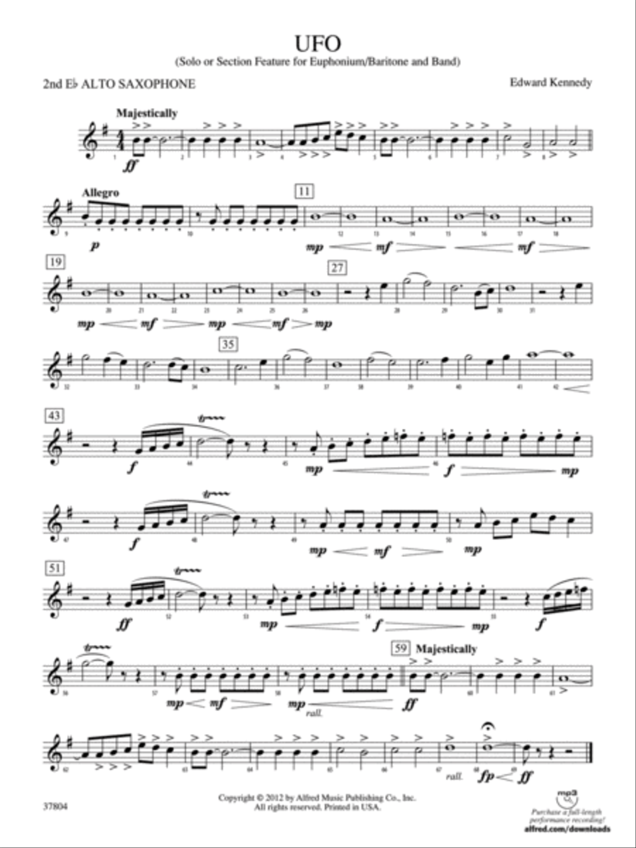 UFO: 2nd E-flat Alto Saxophone Concert Band scores gallery preview page 1
