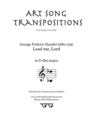 Book cover for HANDEL: Lead me, Lord (transposed to D-flat major)
