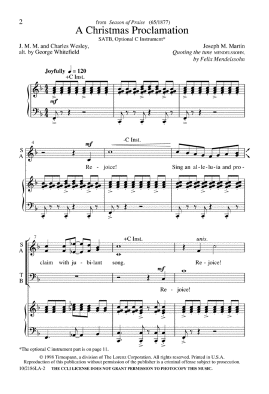 A Christmas Proclamation A Christmas Proclamation 4-Part scores gallery preview page 2