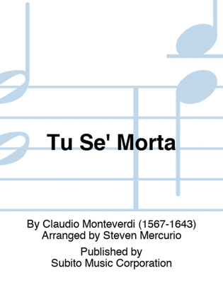 Book cover for Tu Se' Morta (Monteverdi)