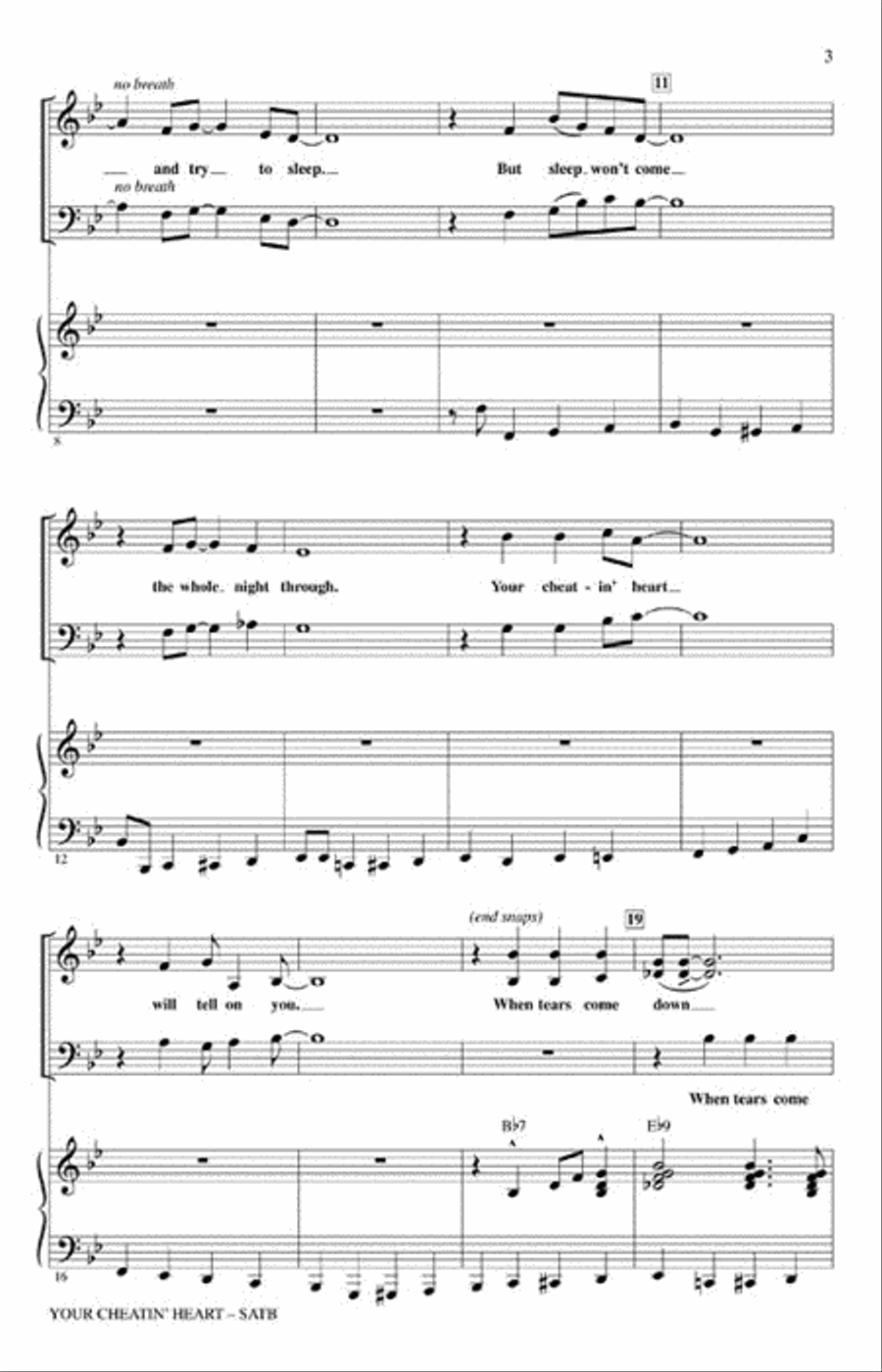 Your Cheatin' Heart Your Cheatin' Heart Choir scores gallery preview page 3
