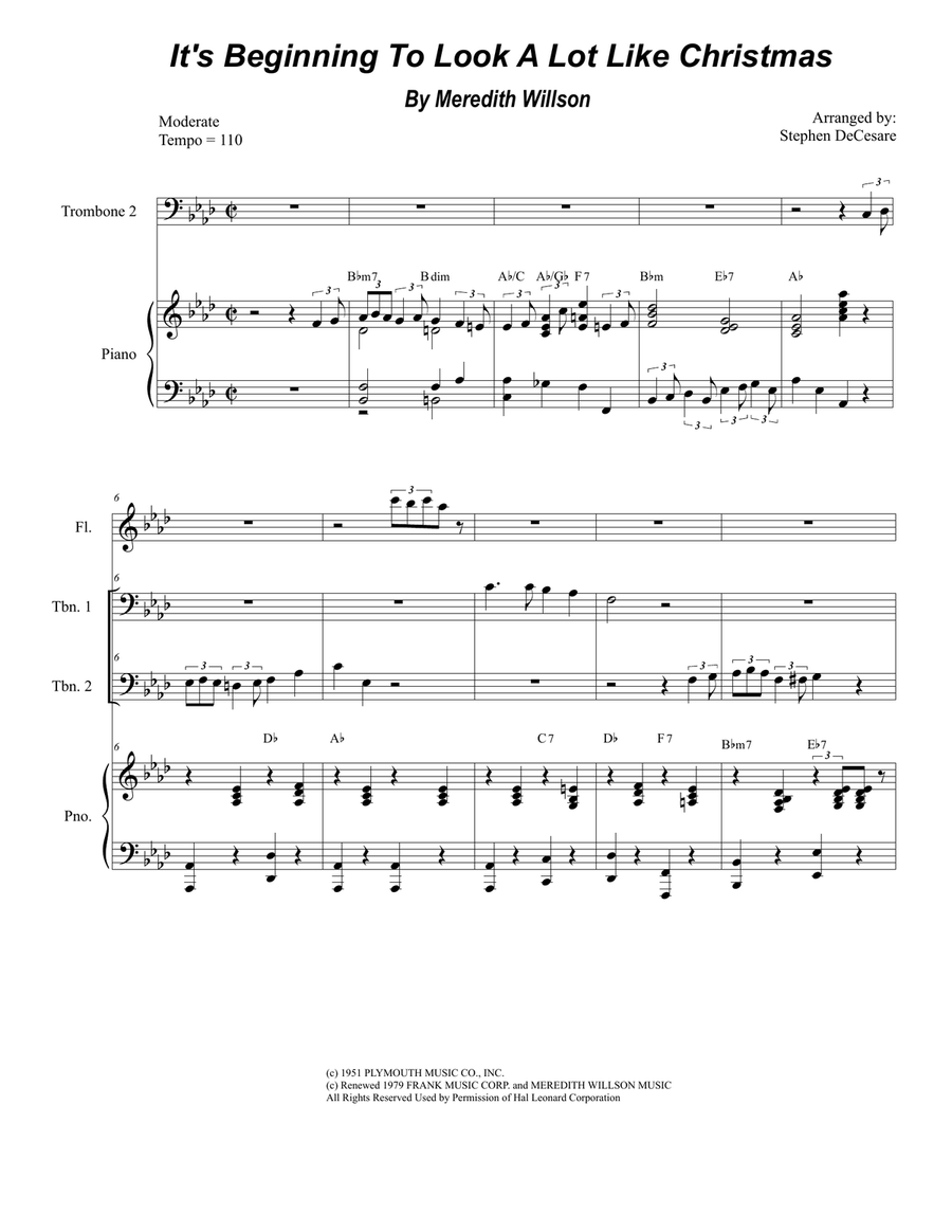 It's Beginning To Look Like Christmas Flute scores gallery preview page 1
