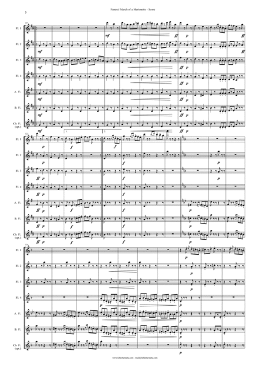 Funeral March of a Marionette - for Flute Choir Funeral March of a Marionette - for Flute Choir Flute Choir scores gallery preview page 6