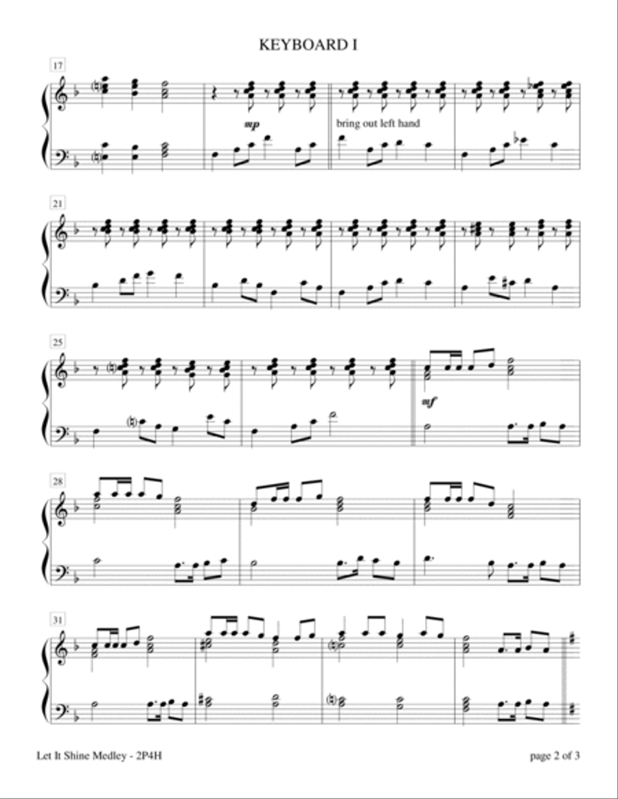 Let It Shine Medley (2 Pianos, 4 Hands) 2 Pianos, 4-Hands scores gallery preview page 2