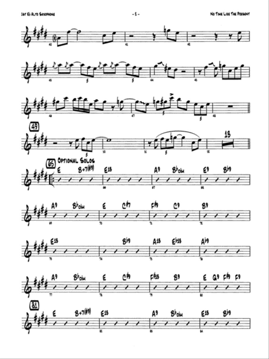No Time Like the Present: E-flat Alto Saxophone Jazz Ensemble scores gallery preview page 2