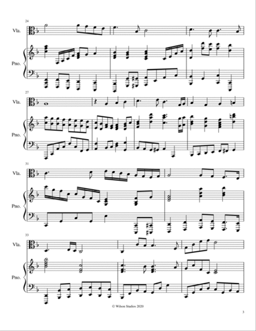 Abide With Me--viola solo Piano scores gallery preview page 3