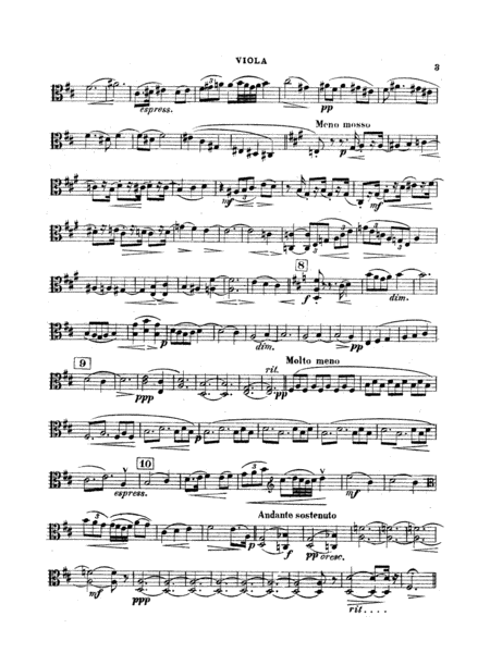 String Quartet in D Major (1907): Viola
