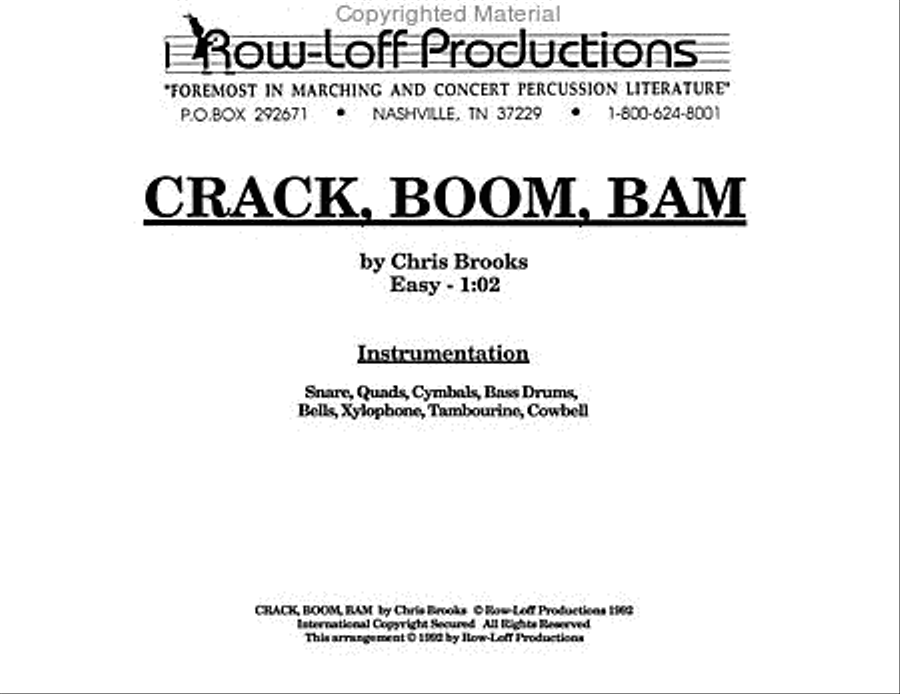 Crack-Boom-Bam! Percussion Ensemble scores gallery preview page 2