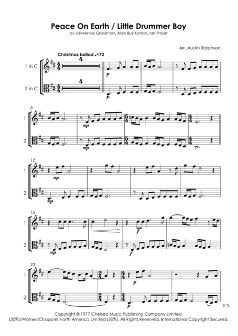Peace On Earth String Duet scores gallery preview page 3