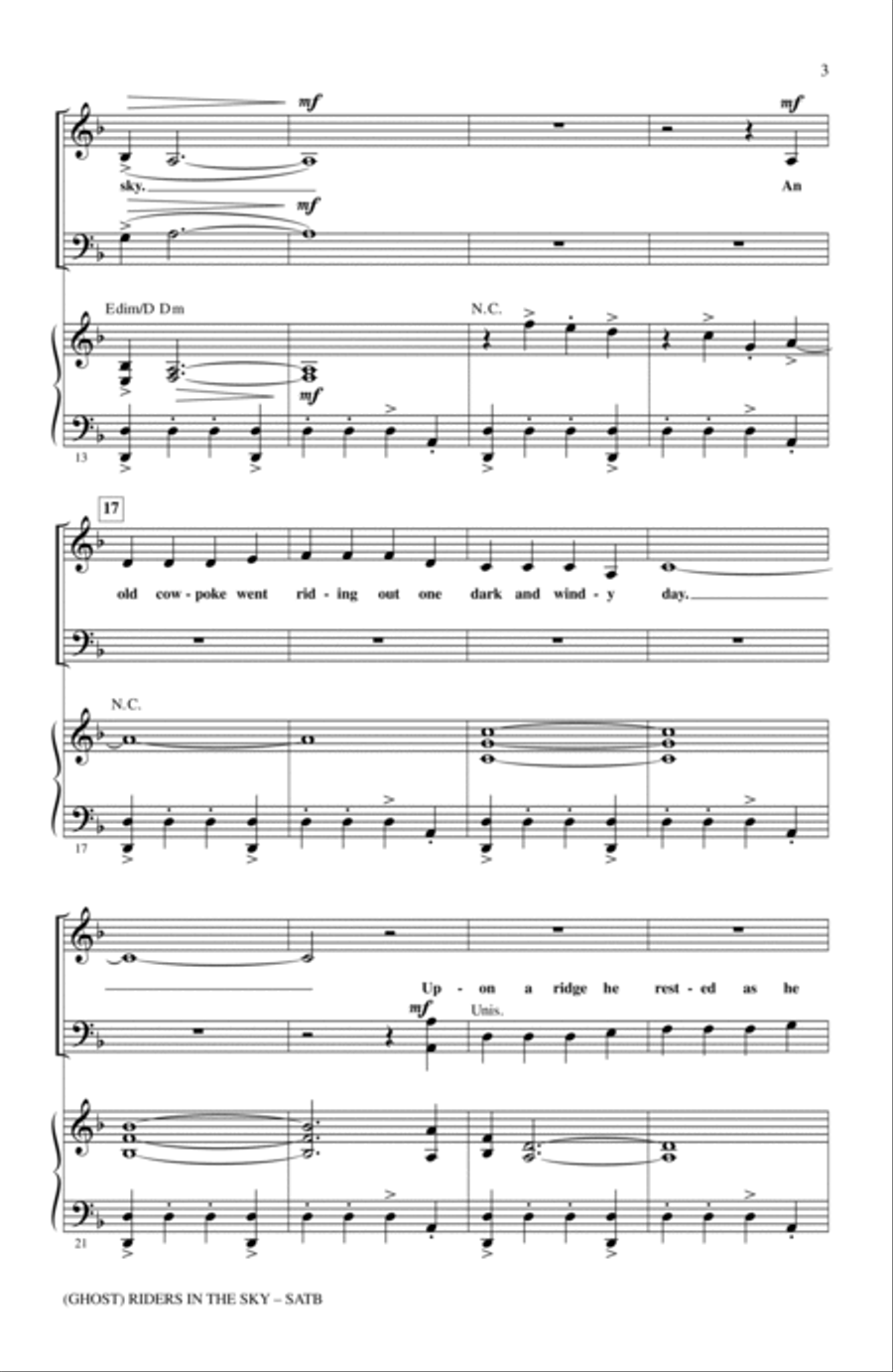 (Ghost) Riders In The Sky (A Cowboy Legend) 4-Part scores gallery preview page 2