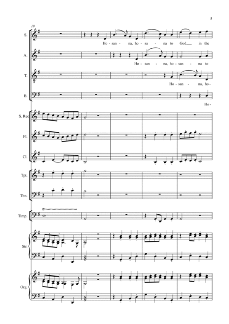 Cantata 2 mov VI Hosanna (Grand Finale) Choir scores gallery preview page 5