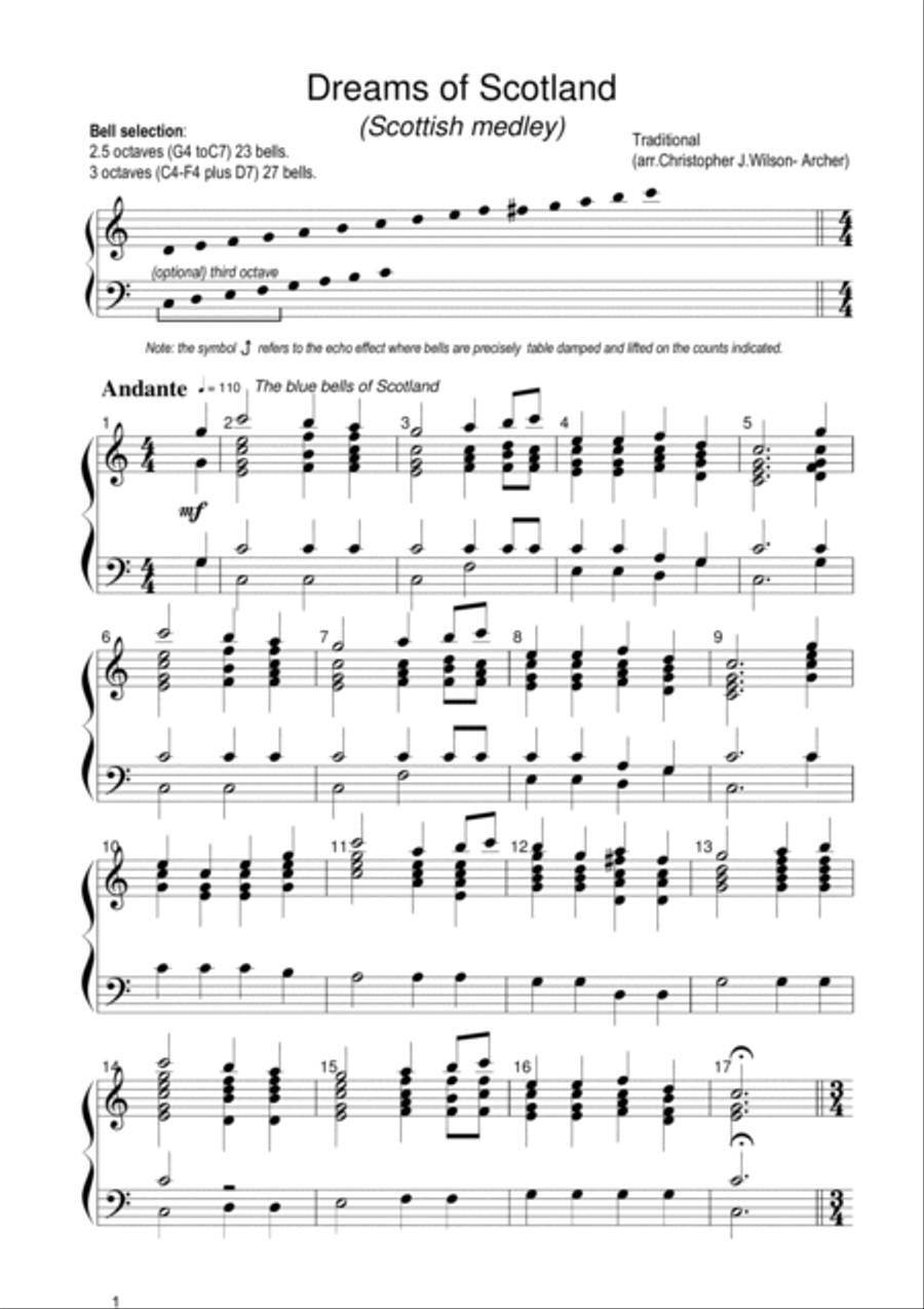 Dreams of Scotland Handbell Choir scores gallery preview page 3