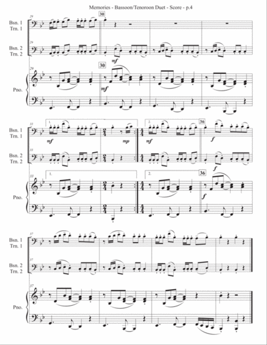 Memories Woodwind Ensemble scores gallery preview page 5