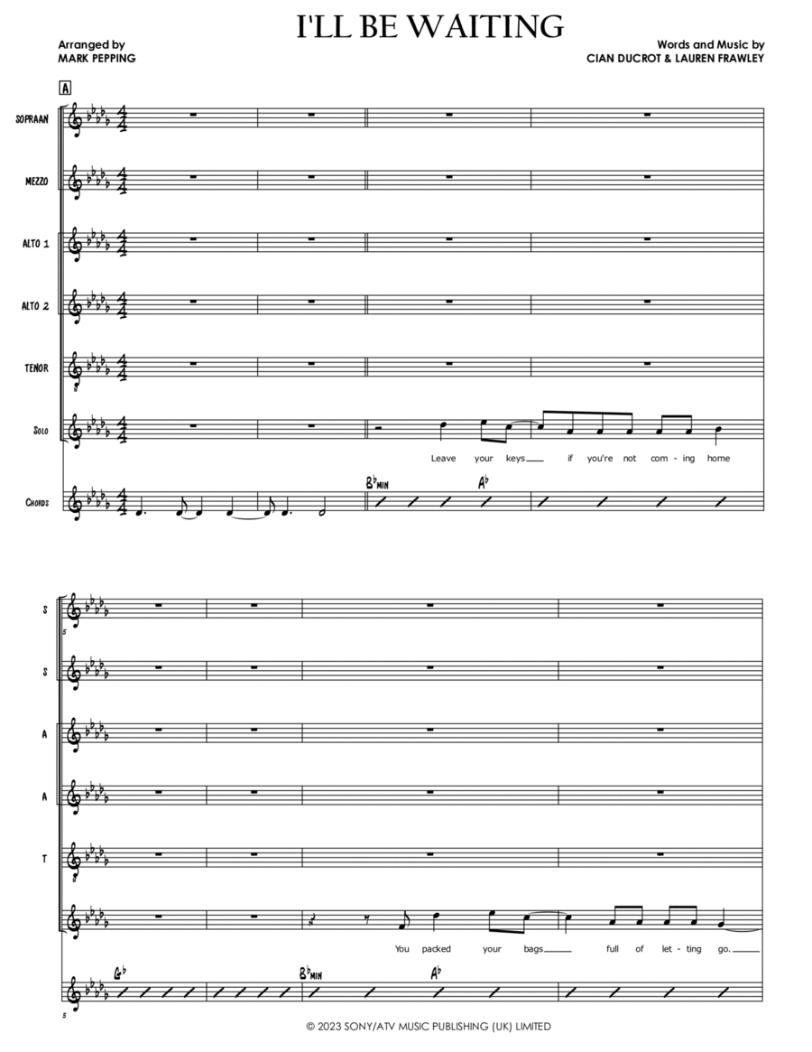 I'll Be Waiting 4-Part scores gallery preview page 1
