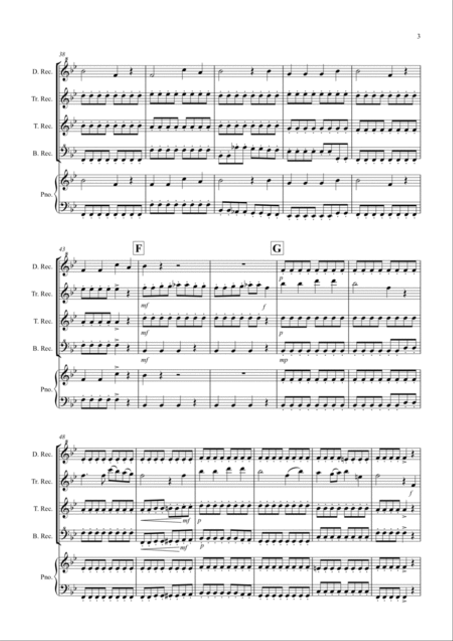 Schubert Rocks! for Recorder Quartet Soprano Recorder scores gallery preview page 3