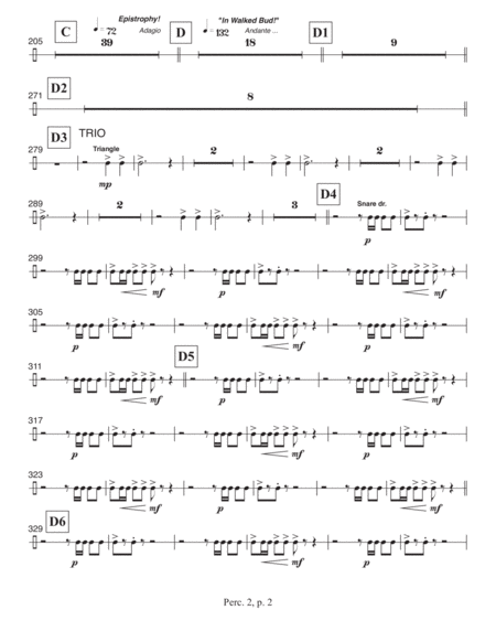 Concerto for Orchestra, opus 111 (2005) Percussion part 2