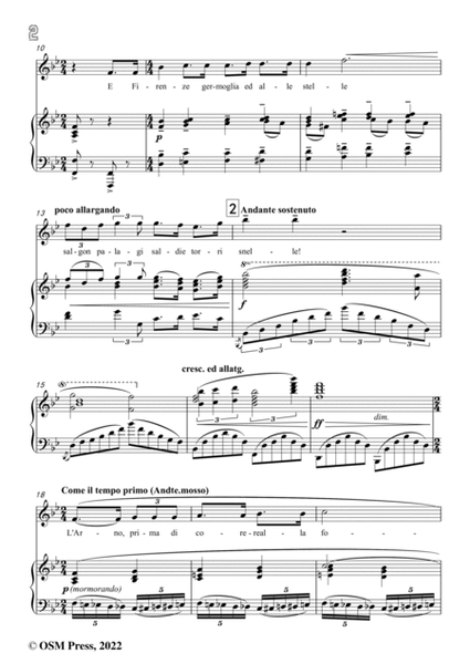 Puccini-Firenze e come un alberto fiorito,in B flat Major,from Gianni Schicchi,for Voice and Piano