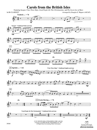 Carols from the British Isles: 1st B-flat Clarinet
