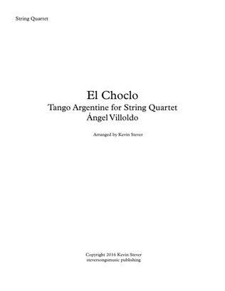 Book cover for El Choclo - Tango Argentine for String Quartet
