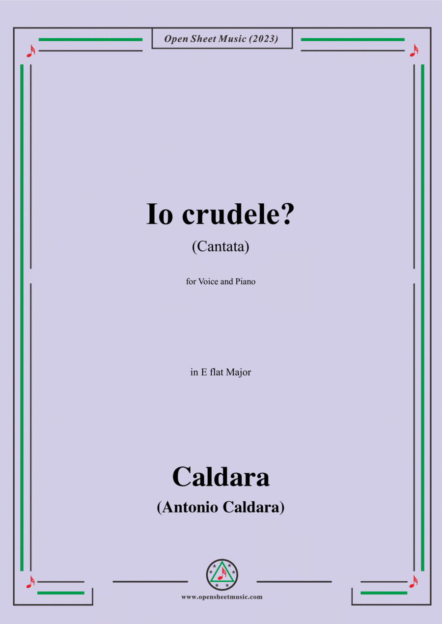 Caldara-Io crudele?(Cantata),in E flat Major Voice scores gallery preview page 1