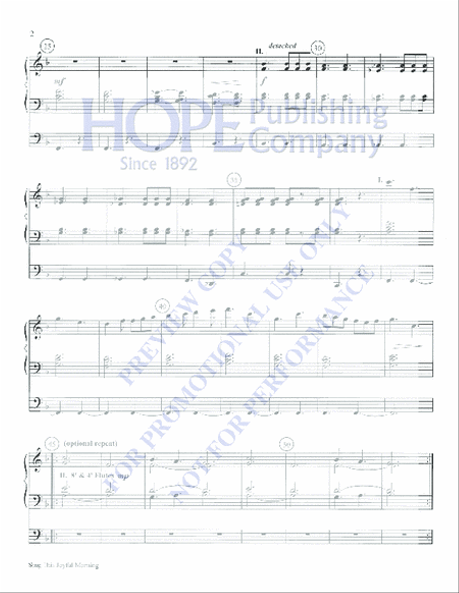 Sing This Joyful Morning - Organ Part 4-Part scores gallery preview page 2