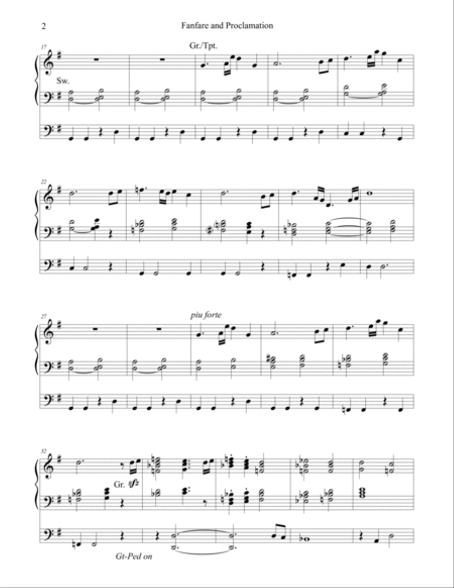 Fanfare and Proclamation (for a new year!), organ work by Phil Lehenbauer Organ Solo scores gallery preview page 3