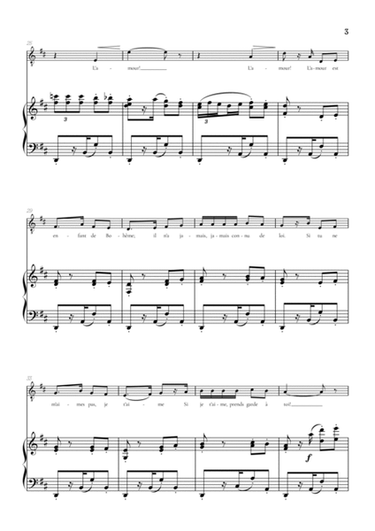 Bizet • Habanera from Carmen in D minor [Dm] | tenor sheet music with piano accompaniment image number null