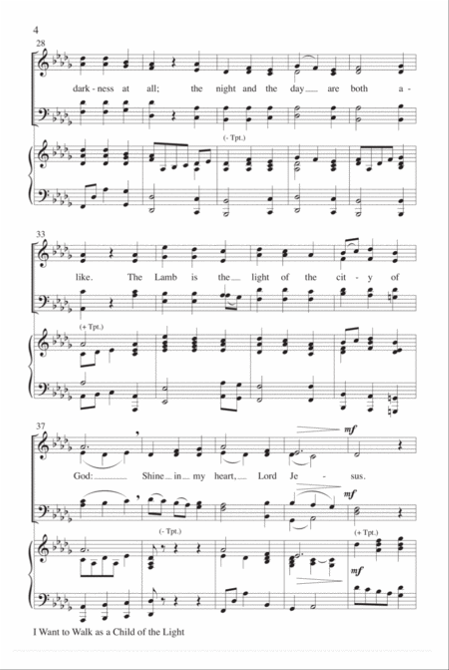 I Want to Walk as a Child of the Light 4-Part scores gallery preview page 4