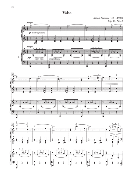 Arensky -- Suite No. 1, Op. 15 (2p, 4h)