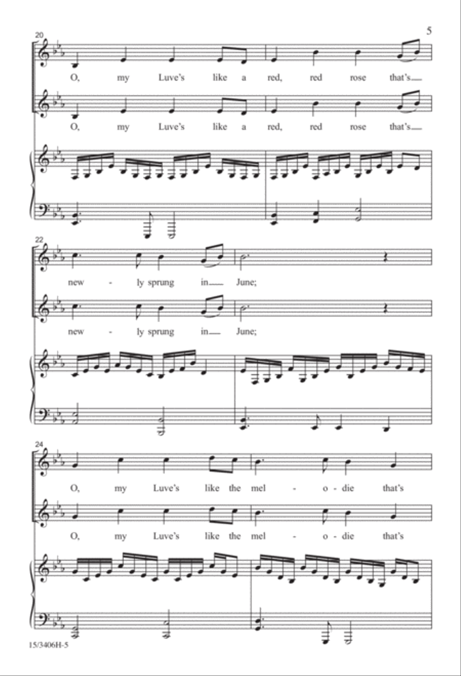 O, My Luve's Like a Red, Red Rose SSAA scores gallery preview page 4