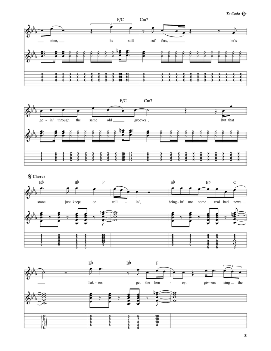 Too Rolling Stoned Acoustic Guitar scores gallery preview page 3