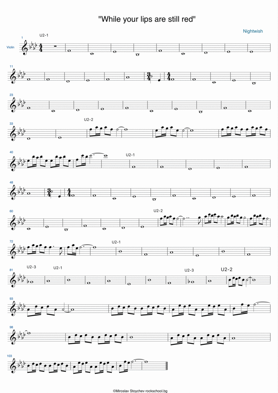 While Your Lips Are Still Red Violin Solo scores gallery preview page 1