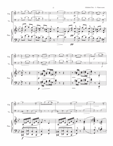 Piano Trio in G Minor by William Wallace Gilchrist, edited and annotated by Rudy Volkmann image number null