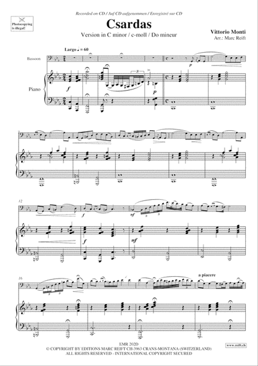 Csardas Bassoon Solo scores gallery preview page 4