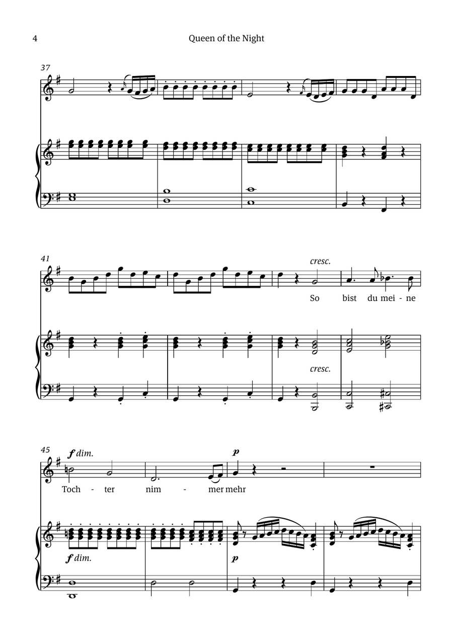 Queen of the Night (aria) - for SOPRANO in E minor Chamber Music scores gallery preview page 4