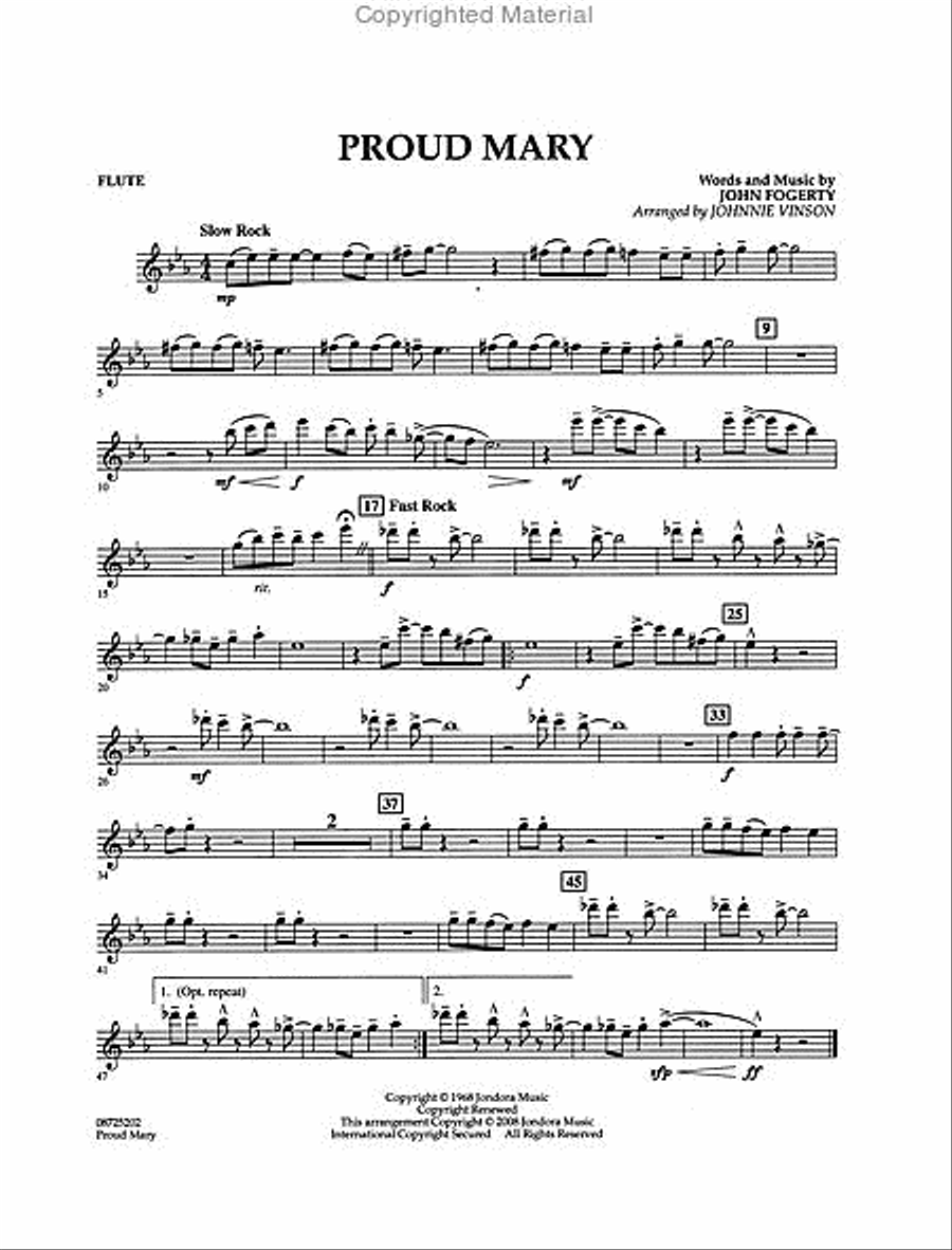 Proud Mary Concert Band scores gallery preview page 6