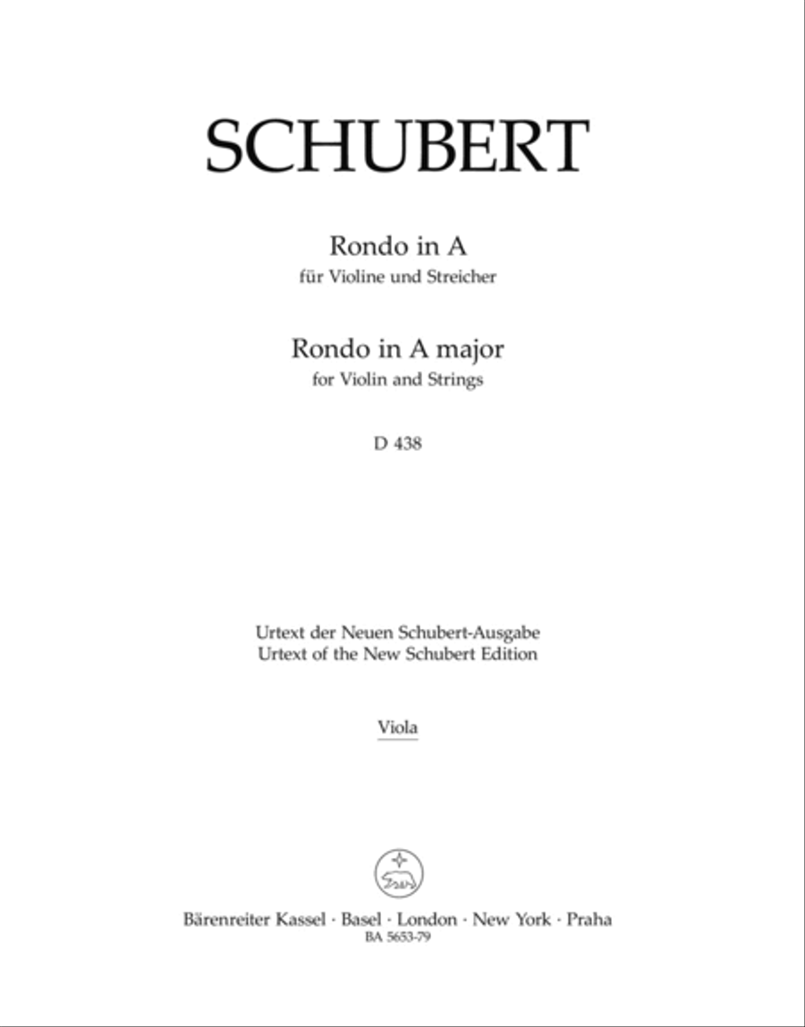 Rondo for Violin and Strings in A major D 438 Violin scores gallery preview page 1