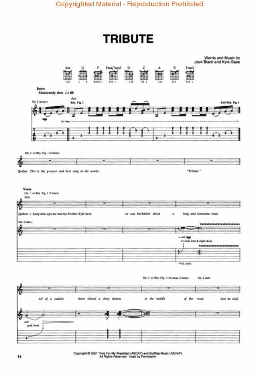 Tenacious D Electric Guitar scores gallery preview page 3