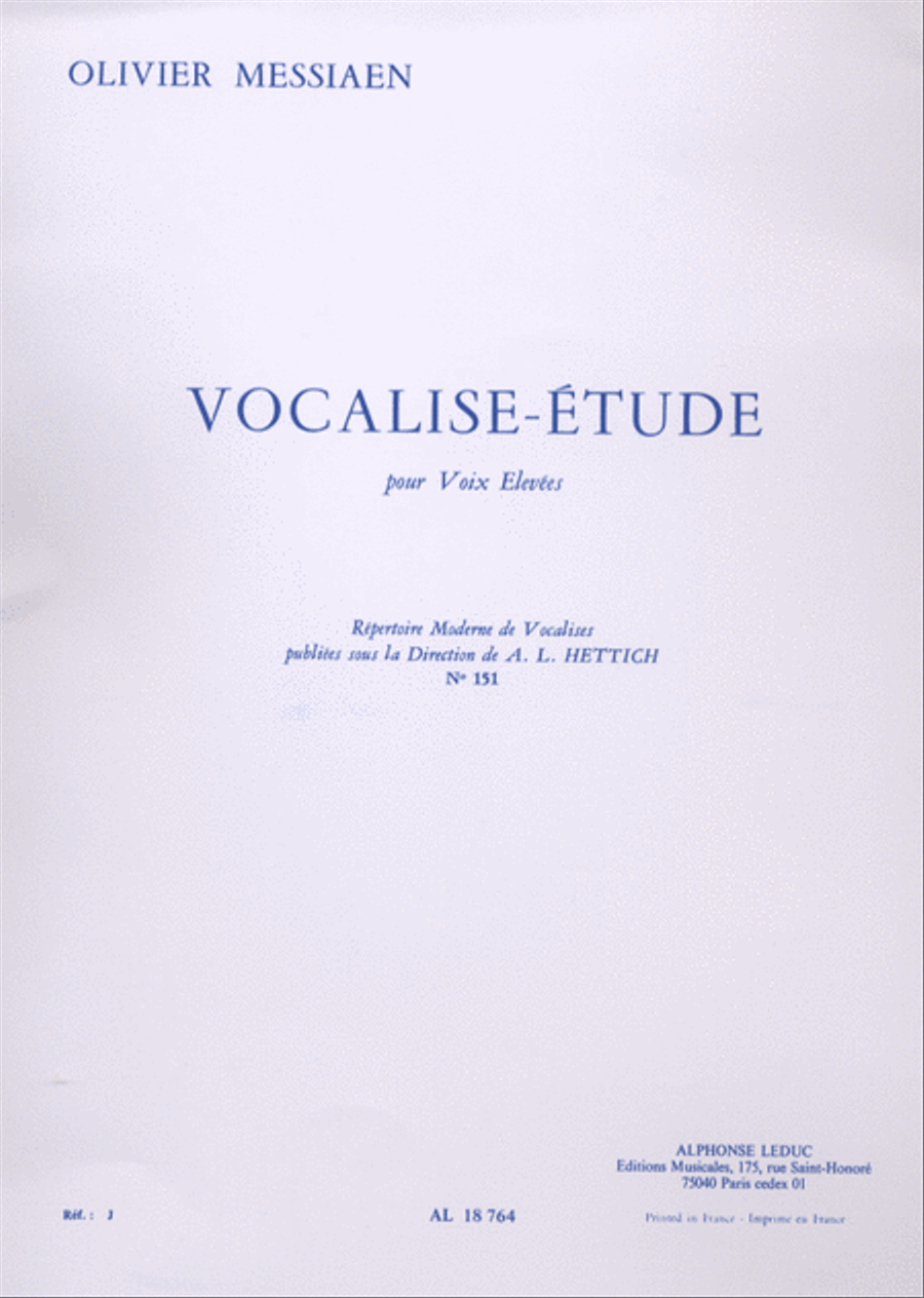 Vocalise-Etude pour Voix Elevees