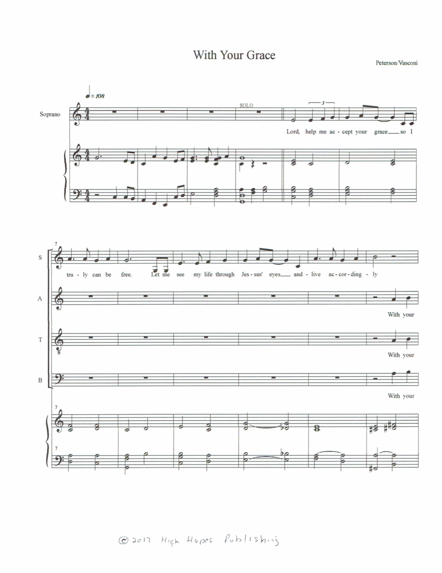 With Your Grace 4-Part scores gallery preview page 1