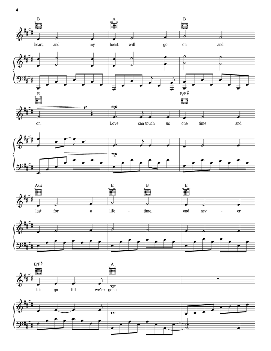My Heart Will Go On (Love Theme from Titanic) Piano, Vocal scores gallery preview page 4